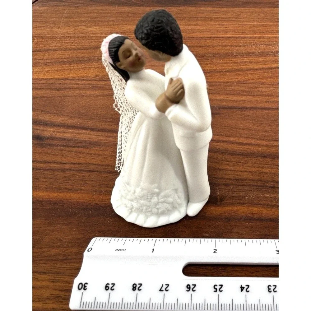 Lefton Bride Groom Wedding Cake Topper Figurine African American Couple Vtg 1988